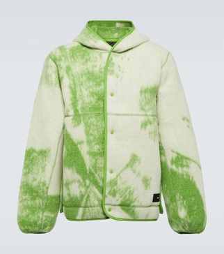 Printed wool-blend fleece jacket