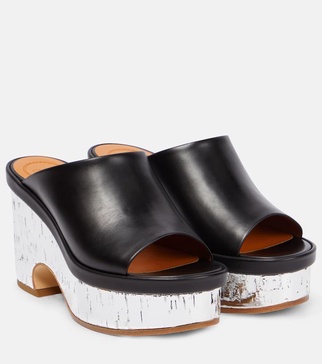 Oli leather platform mules