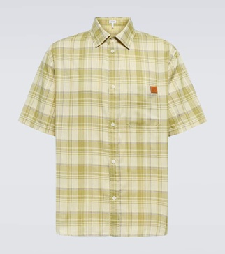 Checked gauze shirt