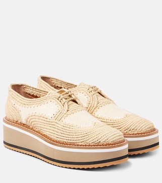 Blake raffia platform brogues