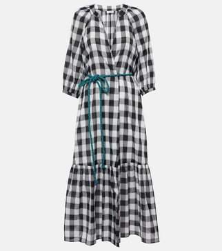 Chess check-patterned cotton dress