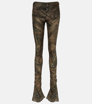 Printed low-rise skinny pants