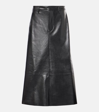 Cassia faux leather midi skirt