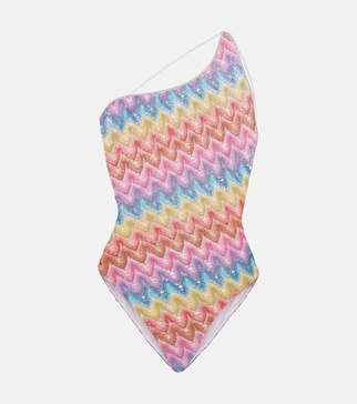 Zigzag lamé swimsuit