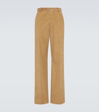 Cotton corduroy straight pants