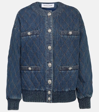 Glennon quilted denim bomber jacket