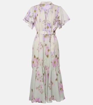 Blooming Volumes floral cotton midi dress