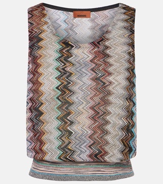 Zig Zag metallic knit top