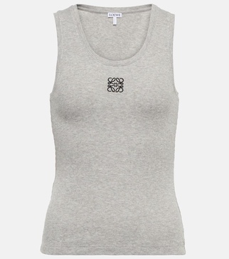 Anagram ribbed jersey tank top