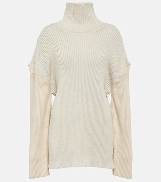 Dua rib-knit cotton and cashmere sweater