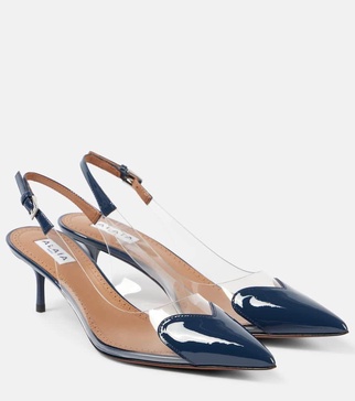 Le Cœur 55 PU and leather slingback pumps