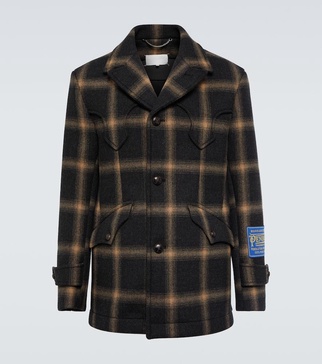 x Pendleton checked wool coat