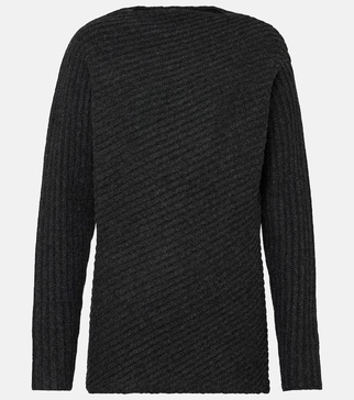 Twisted rib-knit wool sweater 