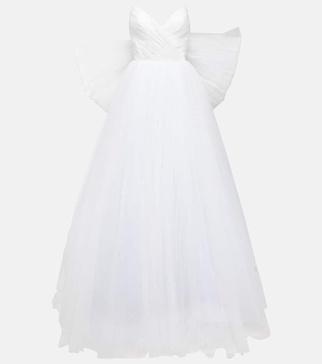 Bridal Greta off-shoulder silk gown