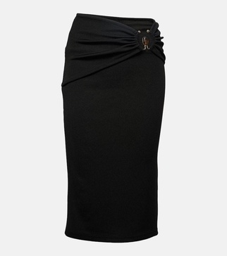 Orbit ribbed-knit midi skirt