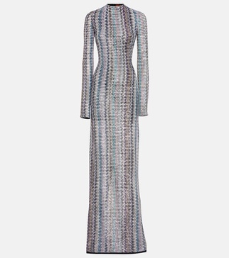 Zig Zag sequined maxi dress