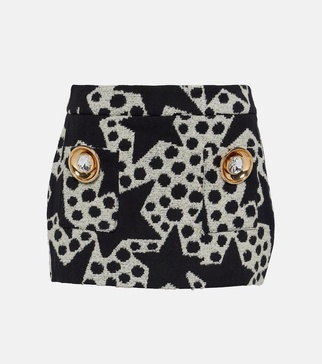 Embellished jacquard miniskirt