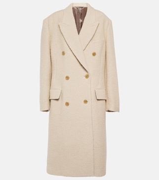 Double-breasted wool-blend coat