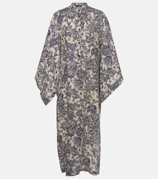 Printed linen kaftan