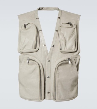 Leather cargo vest