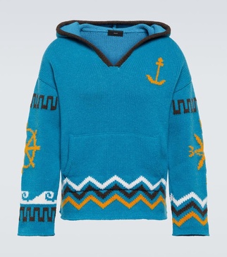 Nautical virgin wool hoodie