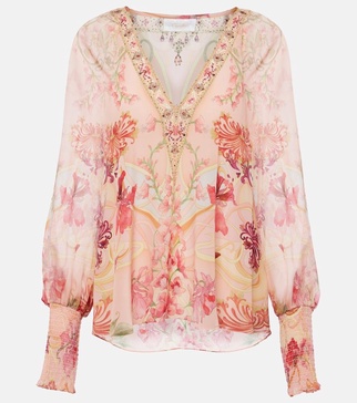 Blossoms and Brushstrokes floral silk blouse