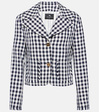 Gingham cropped blazer