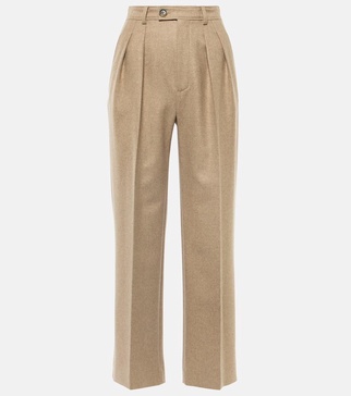 High-rise wool and cashmere suit pants