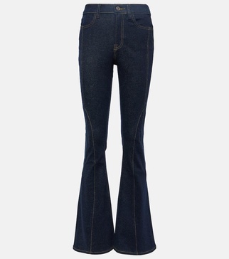 Seamed Megaflare high-rise flared jeans