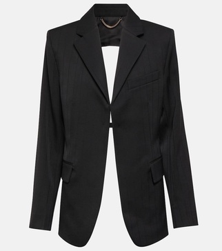 Cutout virgin wool blazer