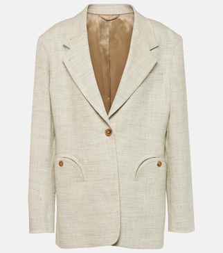 Laluna Daisy linen and silk-blend blazer