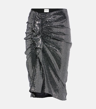 Dolene ruffled sequined tulle skirt