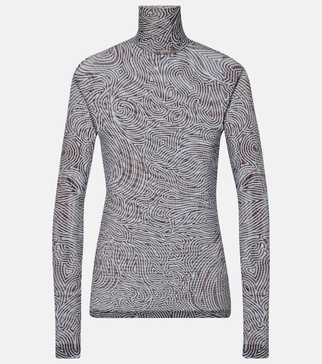 Mesh turtleneck top