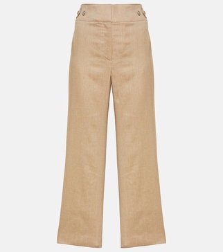 Aubrie linen-blend cropped pants