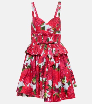 Floral cotton poplin minidress