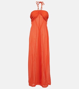 Mila halterneck knitted maxi dress