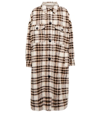 Fontizi checked wool-blend coat