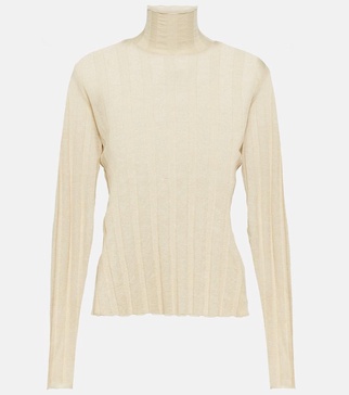 Daxy linen and silk turtleneck top