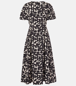 Callas printed cotton poplin midi dress