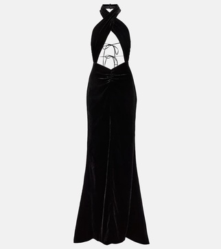 Cutout velvet gown