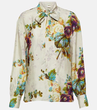 Floral satin blouse