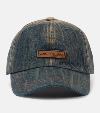 Logo denim baseball cap