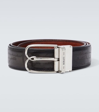 B Volute Scritto reversible leather belt