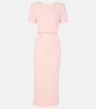 Wool crepe midi dress