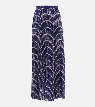 Sif printed pleated maxi skirt