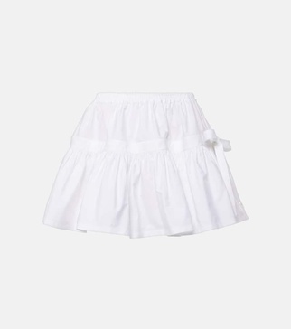 Bow-detail ruffled miniskirt