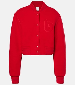 Cropped wool varsity jacket