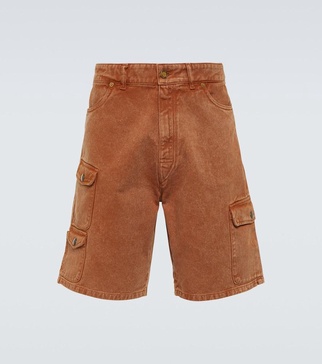 Denim cargo shorts