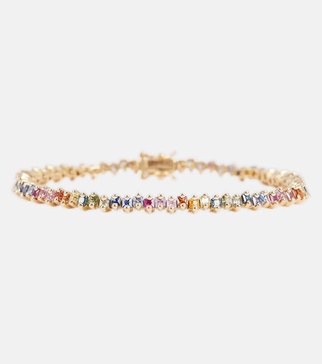 18kt gold tennis bracelet with sapphires