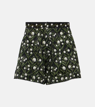 Toronjil high-rise jacquard shorts